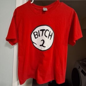 NEW SPENCERS Dr. SUESS Inspired Theme Tee Funny 2 Gag Tee 100% Cotton Red